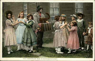 DETROIT PUBLISHING House of Seven Gables HEPZIBATH'S DAY Handorgan Man w Monkey