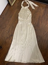 Reformation Ivory Silk Maxi Halter Dress Gown Size 2 Bridal Wedding *Small Flaw
