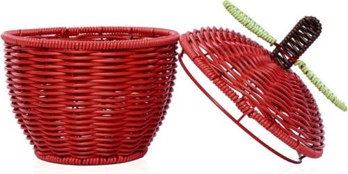Fruit Bowl Fruit Basket for Kitchen Counter, Red Decorative Bowl Stand for Home  - Picture 1 of 7