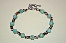 Turquoise Crystal Bead Bracelet Stackable Natural Gem Stone Bracelet