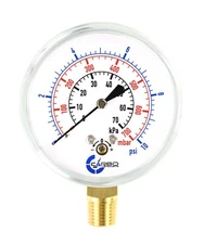 2-1/2" Capsule Diaphragm Pressure Gauge 10 PSI 1/4" NPT Low Mnt, Adjustable Zero