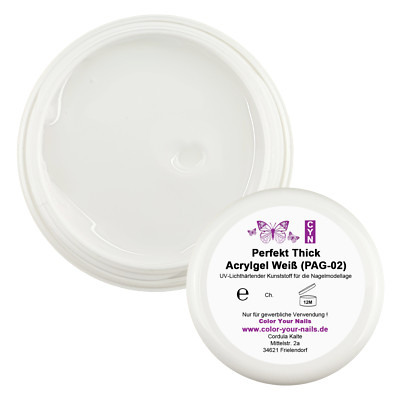 Perfekt Thick Acrylgel clear,  Weiß, Nude, Make-Up, Milky Pink, EXTRA FEST