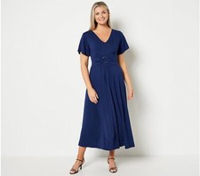 Laurie Felt Lake House Maxi Dress Navy XS New