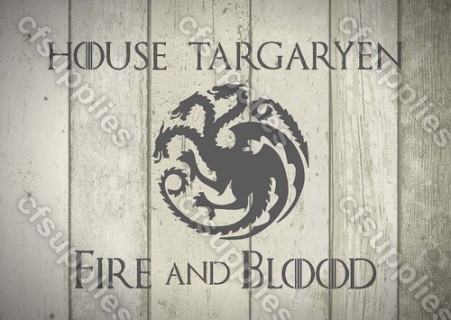 Game of Thrones Mylar Stencils 'House Targaryen' A5/A4/A3 sizes 190 micron - Picture 2 of 8