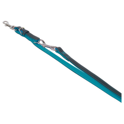 Nobby Führleine Pacific türkis - Rindsleder für Hunde, stylish & bequem