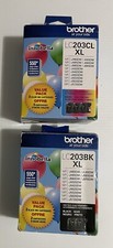 New Genuine Brother LC203CL-XL Cyan, Yellow, Magenta  LC203BK-XL 2pk