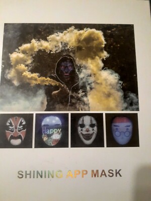 LED Face Mask App Control Rechargeable Glowing Shining Face Mask 