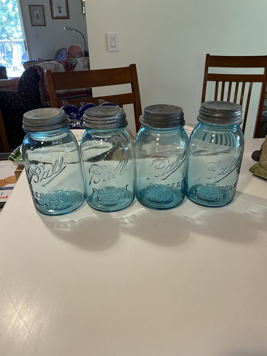 Ball Mason Jars And Cans Rare Kansas City Plant Belt Watch Rare Watch New Battry Ball #4 Rare Offset Labeling on Blue Mason Canning Jar Quart  main image 3