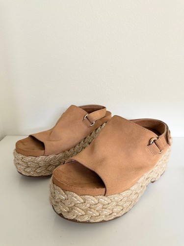 Kelsi Dagger Brooklyn Keys Platform Sandal Espadrille Buckle Strap Tan Women 9.5 - Picture 3 of 9
