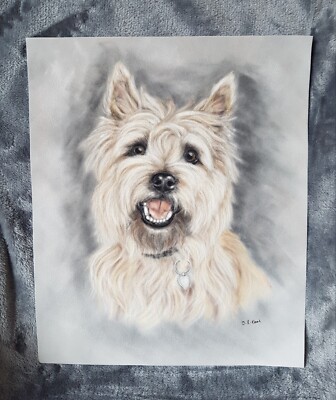 Original Cairn Terrier Pastel Painting Dog Artwork Artist Tracey Earl 10''x 12''
