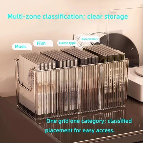 Detachable Divider Desktop Disc Rack 4 Compartment CD Storage Case Comics - Afbeelding 9 van 9