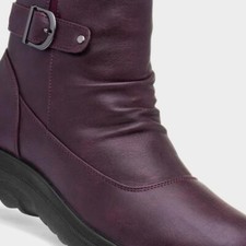 WOMENS LADIES  ANKLE BOOT WITH BUCKLE ZIP UP FLAT WORM SHOES UK SIZES 3.9