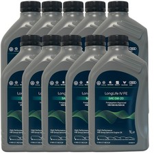 10x1 Liter Original VW Audi Seat Skoda 0W20 Motoröl 50800/50900 LL IV FE 0W-20
