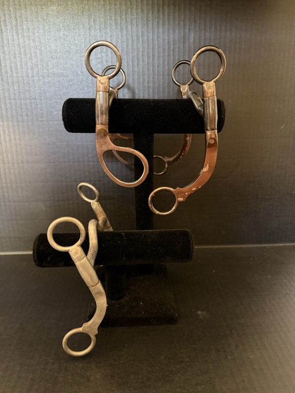 3 JWP Swivel Shank Curb Bits With Copper Inlay