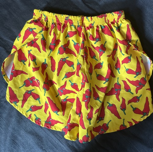 BOA Elite Damen gefütterte Split Laufshorts gelb Chili Peppers Größe X-Small - Bild 5 von 6