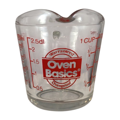 Oven Basics Anchor Hocking Glas 1 Tasse Messbecher #496 USA 3,75”H x 3,5”B - Bild 2 von 16