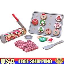 Wooden Pretend Play Cookie Set Sliceable Cookies W/ Accessories Kids Age 3-6 New
