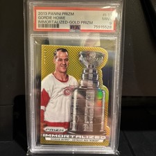2013-14 Panini Prizm Gordie Howe Immortalized Gold 9/10 PSA 9 Jersey Number