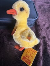 Vintage Steiff Duck Yellow Plush With Ear Button All Tags