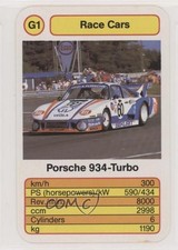 1986 Ace Trumps Race Cars Porsche 934-Turbo #G1 0a3