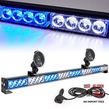 Emergency Strobe Light Bar 36 Inch 13 Flash Patterns 35.5 Inch Bluewhite
