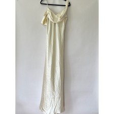 Reformation X Ronda Silk Maxi Dress One Shoulder Ivory Sz 8 NWT 