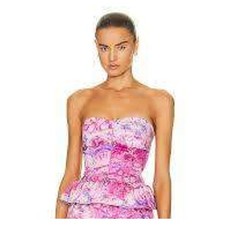 NWT Isabel Marant Etoile Solizinia Tie Dye Peplum Corset Top Mulberry Size 36