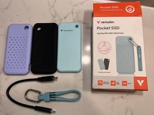 Verbatim 2TB Pocket SSD 3.2 Gen 2 Summer Edition Blue & Black Sleeves 32325