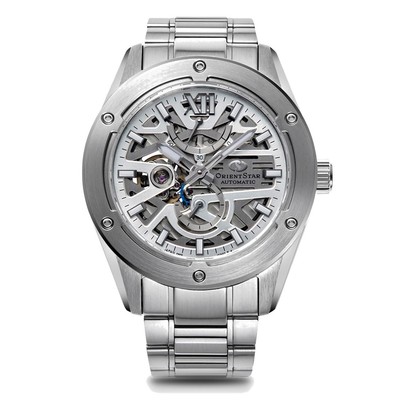 Unused ORIENT STAR AVANT-GARDE SKELETON RK-BZ0001S Silver Men's Watch in Box