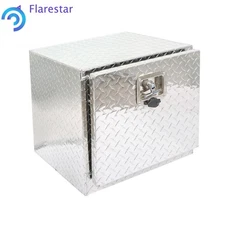 18''X18''X17" Aluminum Truck Bed Underbody Tool Box Trailer Tool Storage Silver