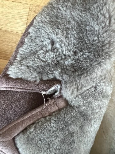 Vintage Norm Thompson Sheepskin Shearling Leather Coat 36 Large Brown Jacket image 11