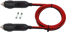 Male to Male Cigarette 15A  Lighter Plug Cord 16AWG 4.9Ft w/ LED & Fuse