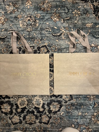 Authentic Jimmy Choo London Shopping Bags Set of 2 Luxury Designer Gift Bags