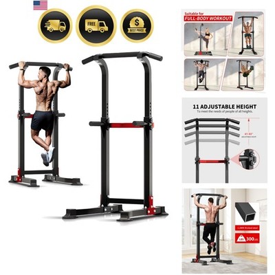 Pull Up Bar Dip Station Squat Rack Fitness Equipment Adjustable Home Gym