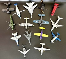 Lot of 15 Toy Aircraft Jets Helicopters Die Cast Metal Vintage Planes Military
