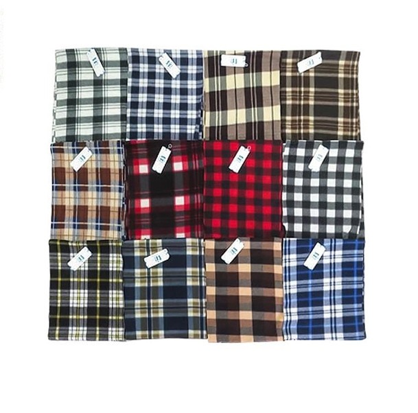 Warm Mid Weight Plaid Fleece Cozy Scarf with Fringe Assorted 12 Pack 6990₽