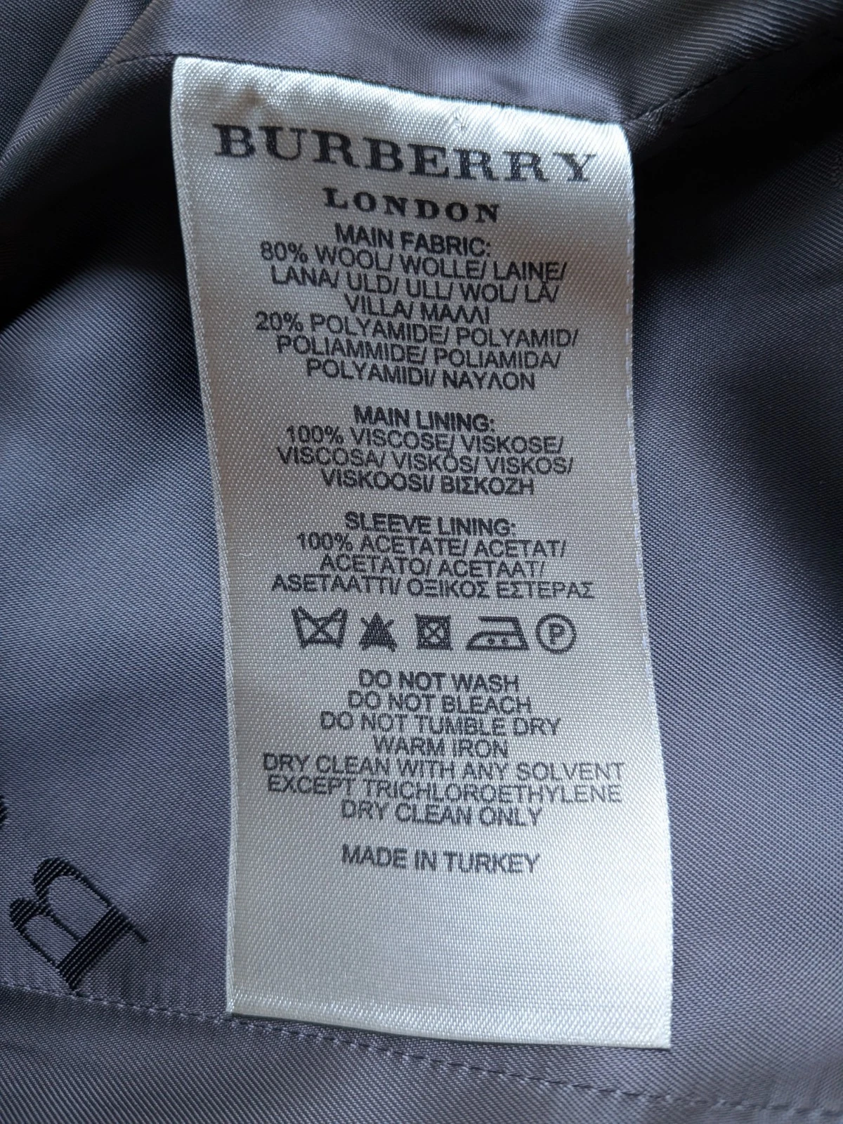 Vintage BURBERRY London Mens Wool Car Coat M Gray Charcoal Nova Check Collar  image 16