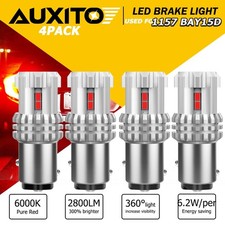 AUXITO LED Brake Stop Tail Light Bulbs 1157 7528 2057 Red Super Bright 4X