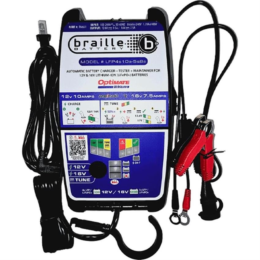 Braille TM-661 12.8V Optimate Lithium Battery Charger/Maintainer