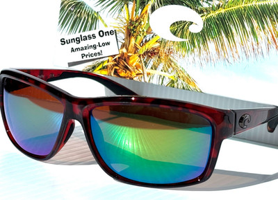 NEW Costa Del Mar MAG BAY Tortoise POLARIZED Green Mirror 580P Sunglass 9048-03