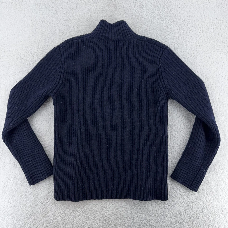 Patagonia Sweater Mens Medium Navy Blue Wool Half Zip Pullover Ribbed Knit Warm - Image 3 of 4