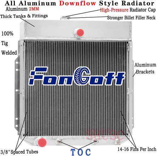 3-Row Aluminum Radiator For 1953-1956 55 Ford F100 F250 F350 Pickup ...