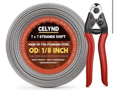 Stainless Steel Cable for Railing - 1/8" T316 Wire Rope Cable for 150FT Silver