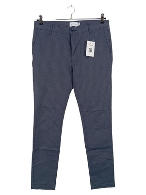 Topman Herren Stoffhose Chinohose Grau W34 L32 Strukturmuster Business Baumwolle
