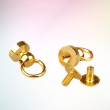 6 Sets Reusable Brass Rivet Screw Studs for Leathercraft Golden Rivets