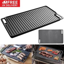 Cast Iron Griddle Tray Reversible Plate Large 18" x 10" Grill Pan Tray BBQ Steak