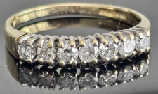 18ct Natural Diamond 5 Stone Eternity Ring 18 Carat Vintage Gold 0.5ct 1/2 Carat