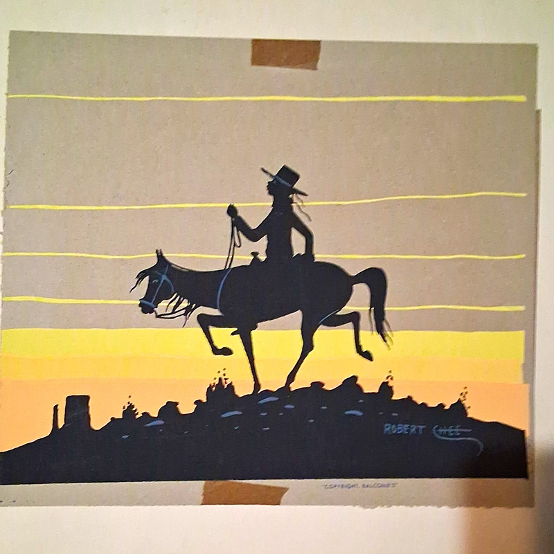 Robert Chee Signed Cowboy on Horseback Western Print on Paper Unframed