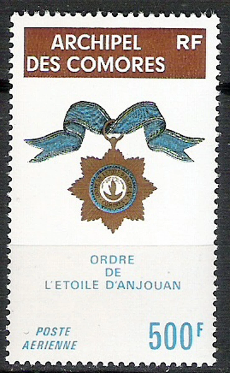 FRENCH COMOROS #2 Air Mail 500F Medal VF MNH HCV