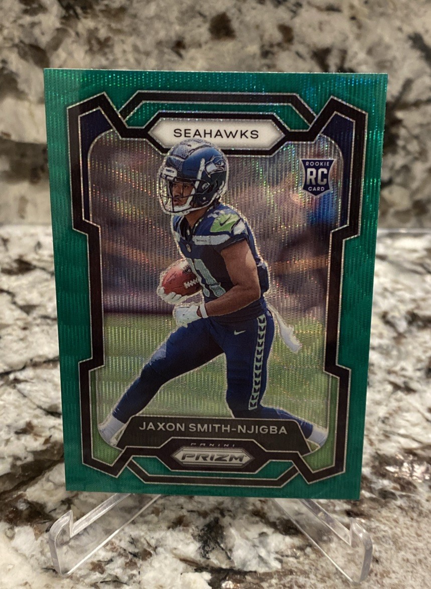 2023 Panini Prizm Rookies Green Wave Prizm Jaxon Smith-Njigba #390 Rookie RC